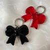 Simple Acrylic Large Bowknot Keychain for Bag Sweet Temperament Black Red Bow Knot Keyring Pendant Versatile Phone Accessories