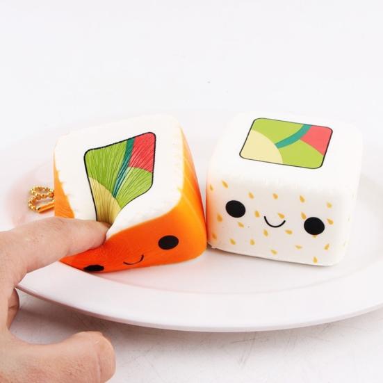 Squishy Cute Sushi Shape Phone Straps Stress Relief Slow Rising Squeeze Toys