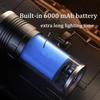 Портативный фонарик с дальним выстрелом 1500 м, встроенный аккумулятор 5000 мАч, фонарик с возможностью масштабирования, водонепроницаемый перезаряжаемый фонарь