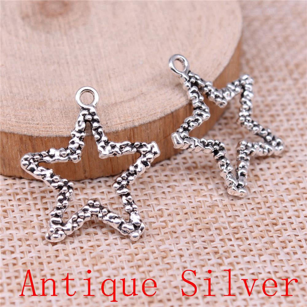 Hollow Pentagram Charms Pendant For Bracelet Necklace Jewelry Making Craft Findings