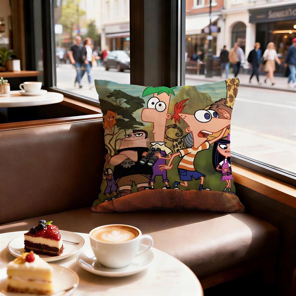 Cartoon Phineas and Ferb Cushion Cover Decorative Cushions Covers Cover Sofa x Pillow  Piece x x Pillowcase