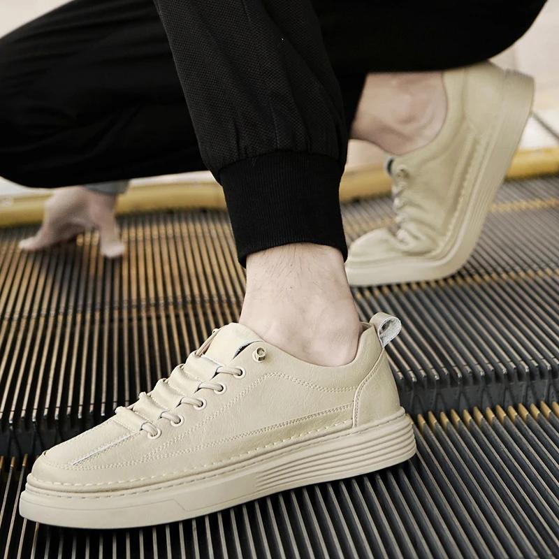 Мужская повседневная обувь из натуральной кожи, новые роскошные модные кроссовки ручной работы, классическая дизайнерская обувь для прогулок на открытом воздухе, скейтбординга