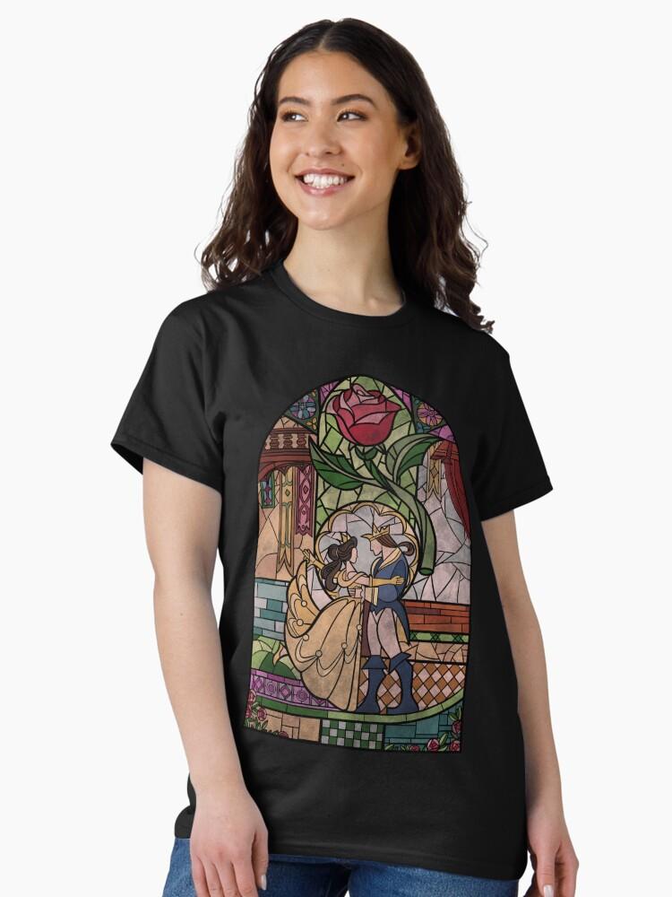Beauty and the Beast Enchanted Stained Glass Classic T-Shirt