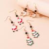European-American Christmas Earrings Set: Santa, Tree & Reindeer Pendants