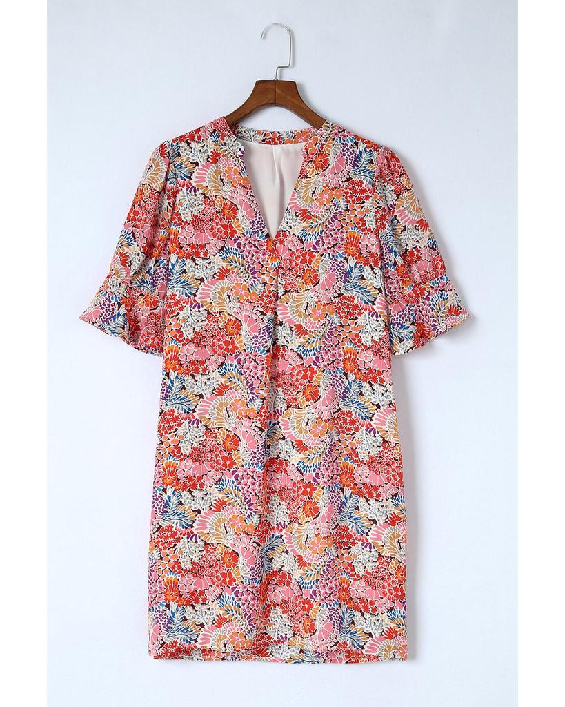 Azura Exchange Платье с рукавами-крылышками и цветочным принтом в стиле бохо