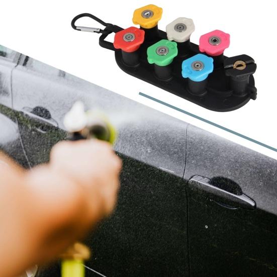 Набор распылительных насадок, насадки для мойки под давлением с держателем насадки, универсальный комплект быстроразъемных металлических насадок для полива растений, мойки автомобилей