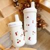 Kawaii Cherry Thermos Cup Cute Boba Water Bottle With Straw Cover Cap Portable Coffee Cup Tumbler Stainless Steel Cups 500/850ml