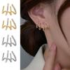 1 Pair Stud Earrings Four Claws Row Rhinestone Jewelry Appearance Korean Style Stud
