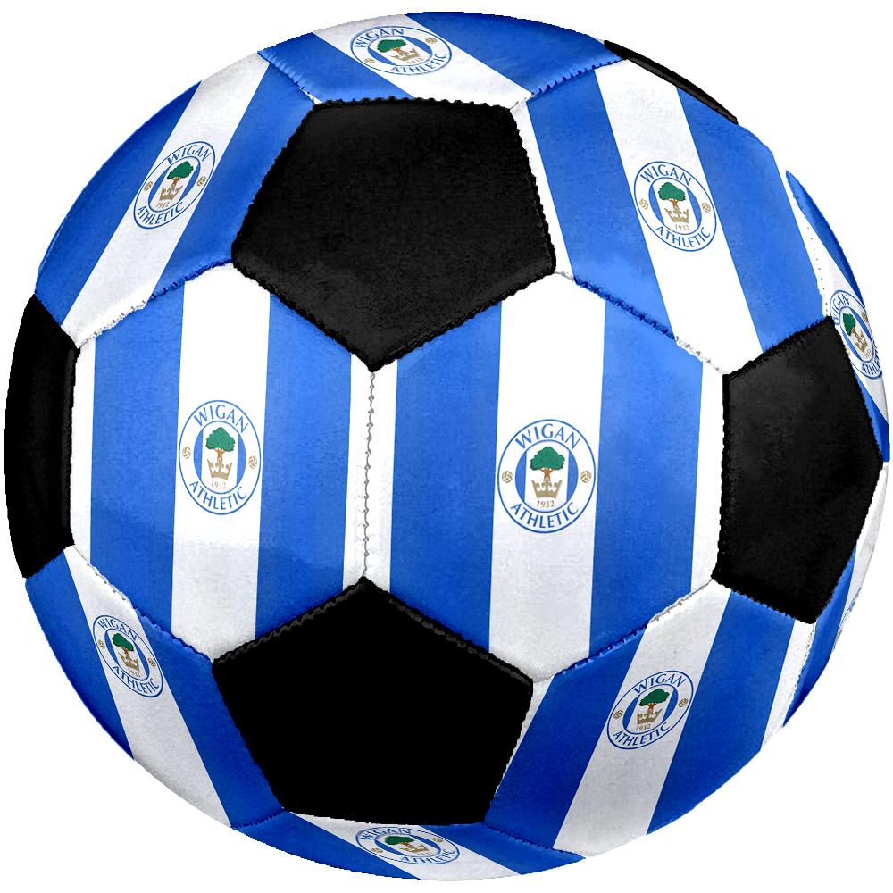 SIZE 5 Wigan Athletic FC Soccer Ball Colorful All Ages Machine Stitched PVC Competition Ready Durable High-Bounce