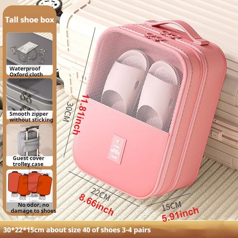 Travel Shoe Organizer Bag Portable 3 Layers Storage Pouch Luggage Accessory for Outdoor Trips Dustproof Space-Saving Shoe Bag