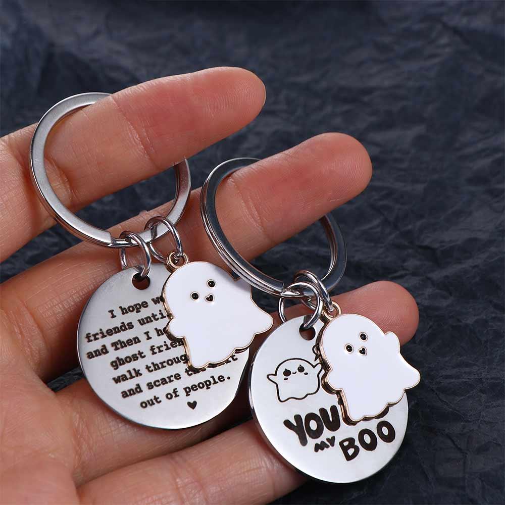 I Hope We're Friends Ghost Key Rings Ghost Skull Keyring Halloween Ghost Keychain  Women