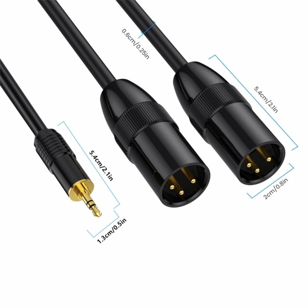 Практичный Гибкий Двойной 3-контактный XLR Папа на 1/8 дюйма TRS Plug and Play 0,5 м / 1,64 фута Стерео Y-разветвитель Кабель XLR для Микшера
