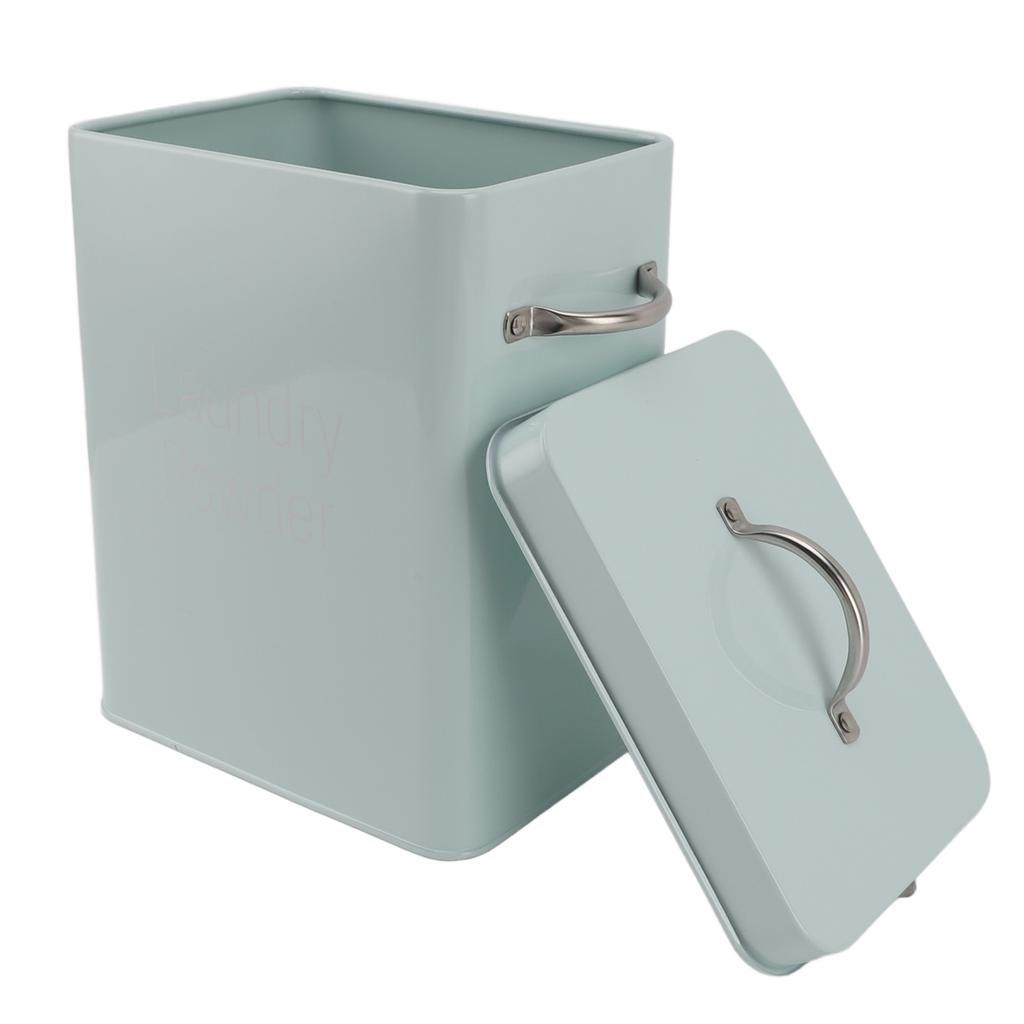 Металлический контейнер для прачечной с двойными боковыми ручками и крышкой-ложкой, контейнер для стирального порошка в стиле фермерского дома для стирки