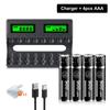 1.5V AAA Rechargeable Battery1.5V AAA Lithium Ion Battery Replacement AAA Cell Batteries For Clock Remotes+1.5V AAA AA Battery Charger