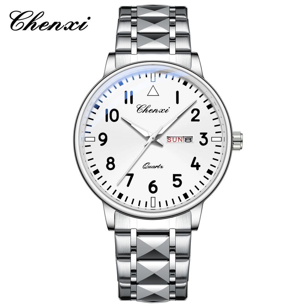 Новые кварцевые часы для мужчин из нержавеющей стали, водонепроницаемые, светящиеся, с календарем, деловые мужские часы Regalos Para Hombres