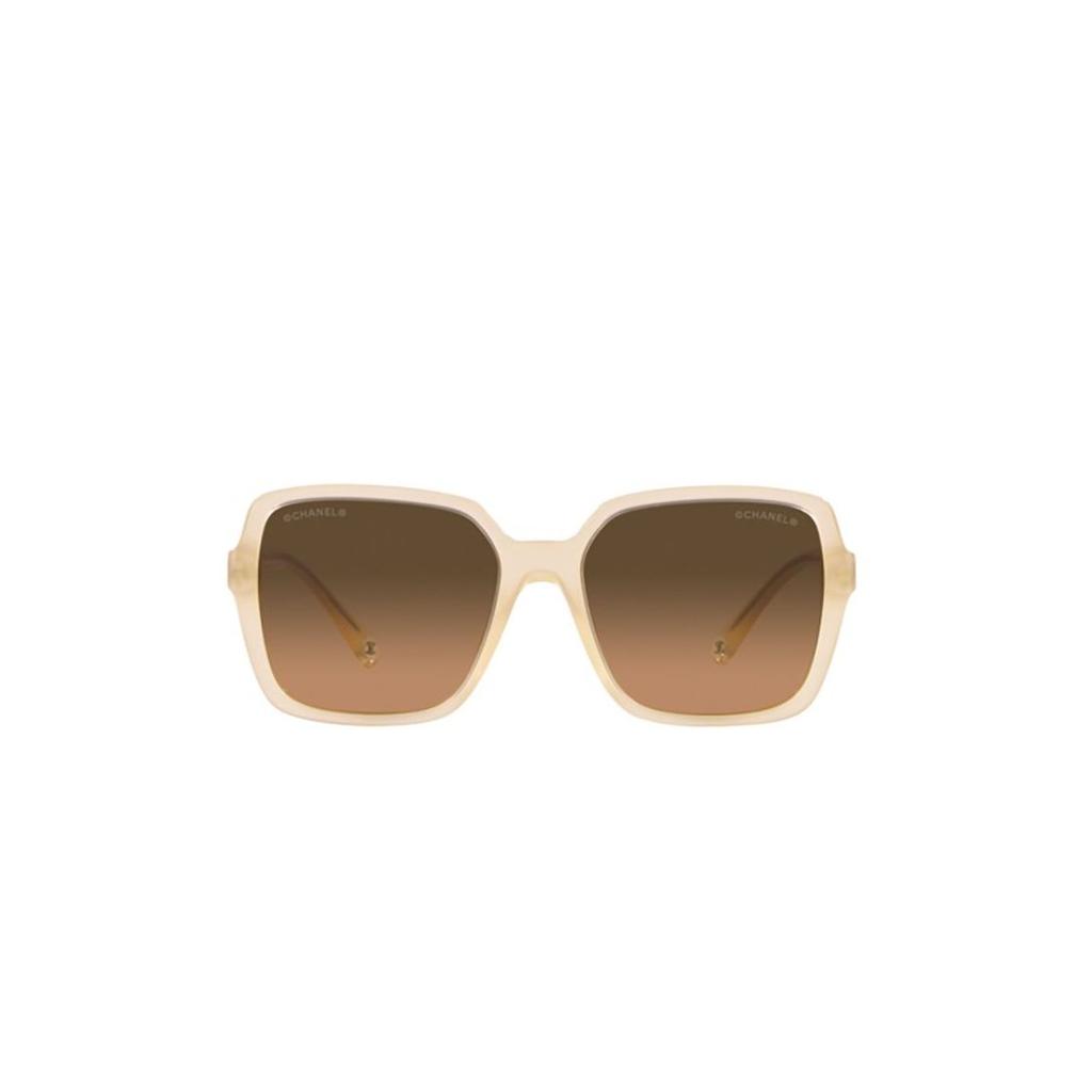Chanel Logo Irregular Frame Sunglasses Unisex sunglasses Beige CH5505