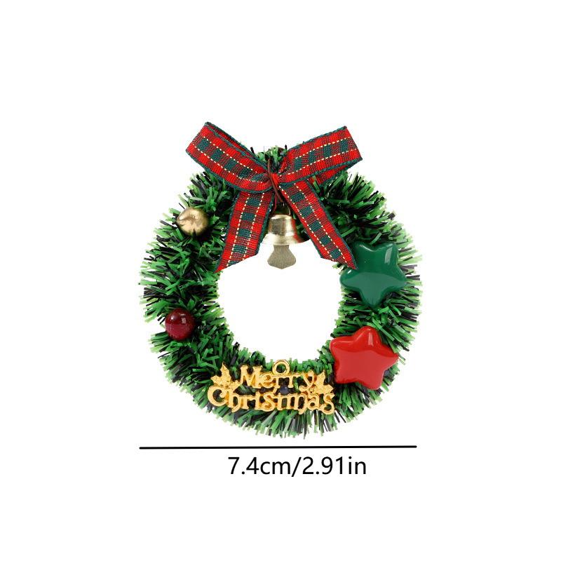 Рождественское украшение Магнитный венок Имитация рождественского венка Мини-магнит на холодильник Рождественское украшение-венок