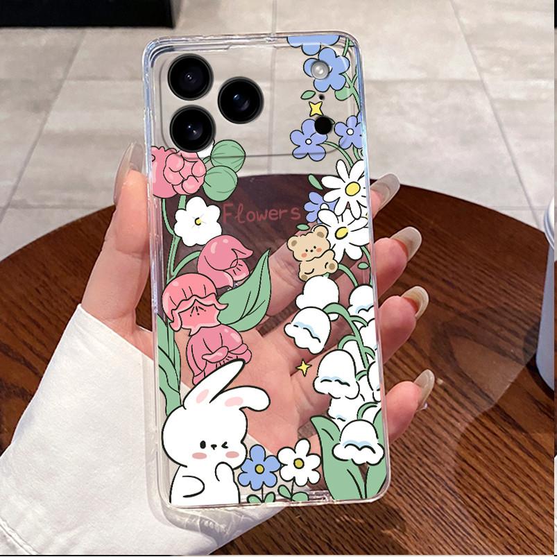 Для чехла iPhone 17 Pro Max iphone17 Прозрачный Люксовый Милый Чехол с Кроликом Любовь Мягкий Силиконовый Чехол для Телефона Для iPhone 17Pro Max Air Fundas