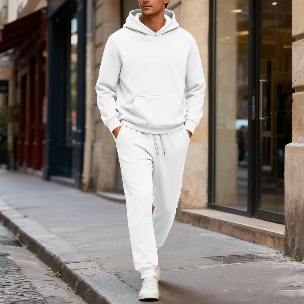 Men's Sweatshirt Suit Men's Solid Color Casual Sports Suit Sweatshirt Suit