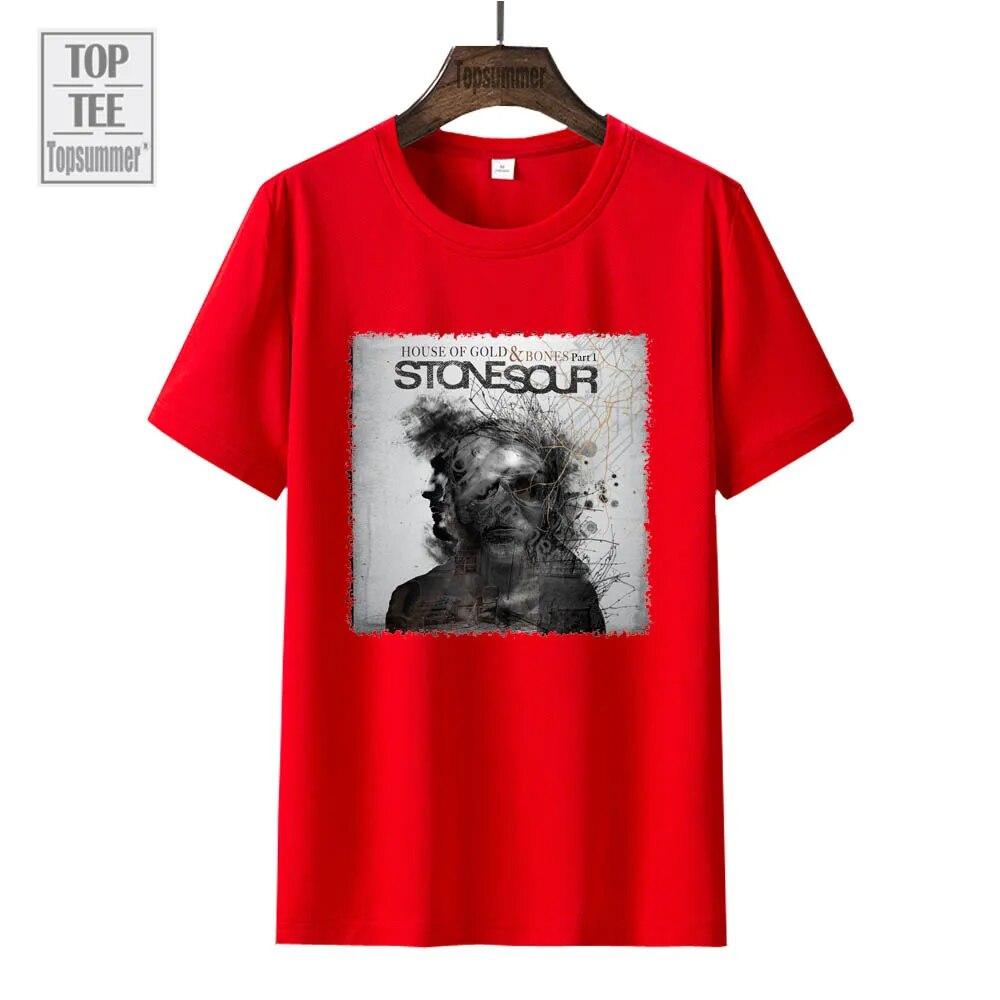 Дом золота и костей, штат Пт. Футболка с 1 альбомом Stone Sour Tour, уличная одежда, футболки с короткими рукавами 90-х годов, одежда с графическим принтом
