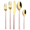 5 шт. набор столовой посуды из нержавеющей стали, набор посуды, нож, вилка, ложка, столовый набор, набор столовых приборов черного золота, кухонный сервиз на 6 персон