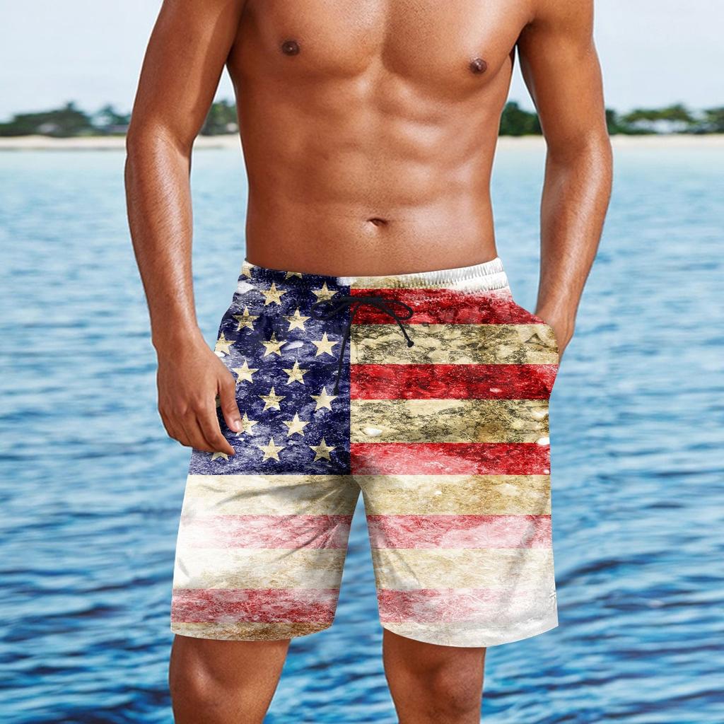 Мужские повседневные модные шорты с принтом в честь Дня независимости, мужские свободные дышащие шорты с принтом