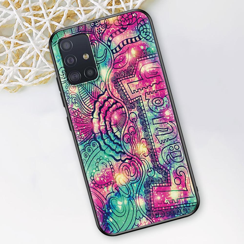 Чехол Мандала Подсолнух Мандала для Samsung Galaxy A51 A12 A21s A71 A52 A31 A32 A02s A72 A11 A41 A22 A01 Черный Мягкий Чехол для Телефона