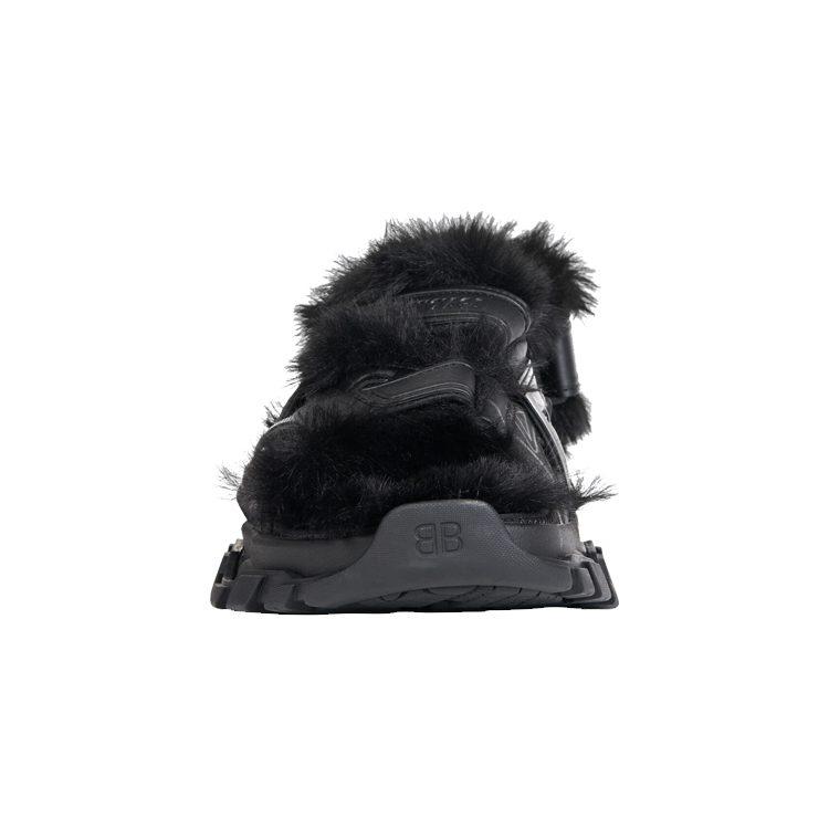 Balenciaga Сандалия на тракторной подошве Искусственный мех Черный 668561W3CQ31000