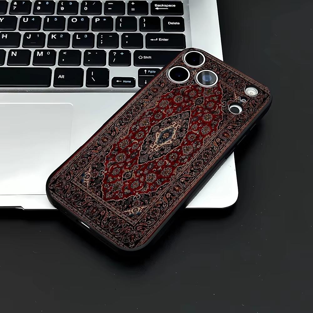 Винтажный персидский ковер Принт Чехол для телефона Для Iphone 17 Air 16 16e 15plus 14 13 12 11 Pro Max Boh Ковер Ударопрочный Силиконовый Чехол