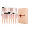BEILI Розовые кисти для макияжа, высококачественная пудра, основа, румяна, тени для век, набор кистей для макияжа, натуральные волосы, brochas maquillaje