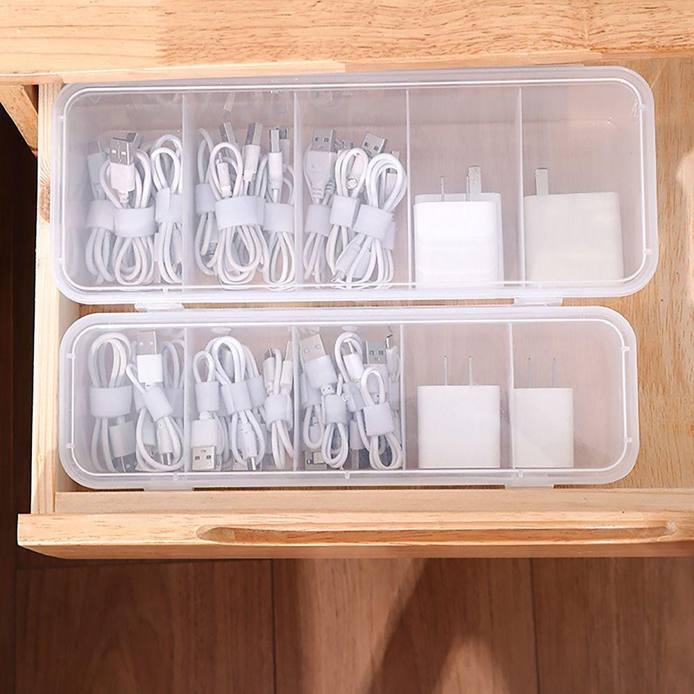 Case Classification Data Cable Organizer Transparent Desktop Organizer  for Office Home