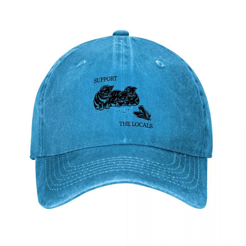 THE LOCALS Vintage Washed Canvas Baseball Cap with Embroidered Logo and Classic Fit Design for Casual Outdoor Wear