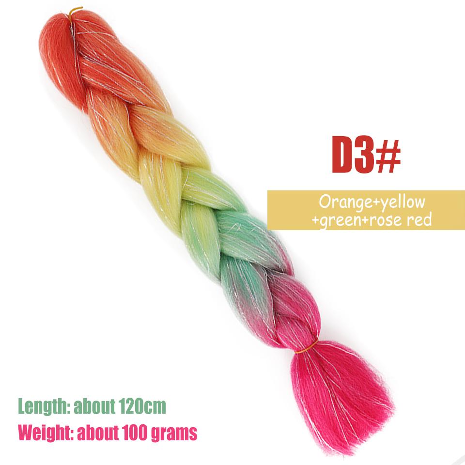 120 см блестящая большая коса синтетический парик женский многоцветный химическое волокно высокотемпературный шелк плетение вручную косичка парик