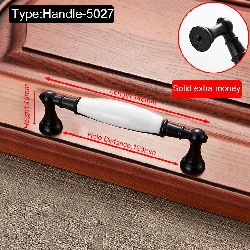 Black White Ceramic Cabinet Handles Zinc Alloy European Cabinet Pulls Drawer Knobs Wardrobe Door Handle Furniture Handle