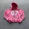 07 Trend Street Loose Sweater Set Men's and Women's Trend Hip Hop Sports Zipper Hooded Sweater Pants Set