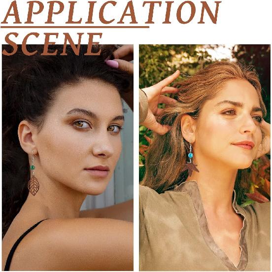 Деревянные серьги-листья Cheriswelry Натуральные деревянные серьги-подвески Набор для изготовления Подвески-листья из кокосово-коричневого дерева Латунные крючки для серег Соединительные кольца для женщин