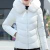 Fashion Winter Short Coats Female Parkas Hooded Faux Fur Collar Lady Jackets Thick Warm Outerwears
