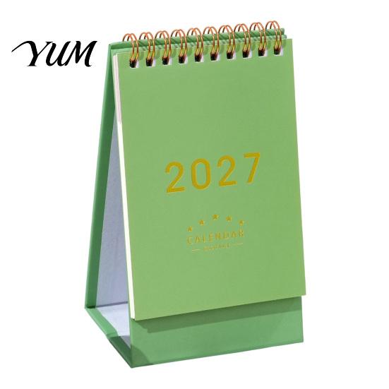 Stationery for Daily Tasks 2027 Desk Calendar, Standing Flip Desktop Minimalist Gold Foil Cover Professional Appointment Calendar Monthly Planner,
