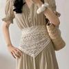 Beige Lace Waist Scarf | Adjustable Dress Sash Belt | Feminine Styling Accessory