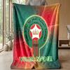 Custom Text Flannel Throw Blanket, Lightweight Cozy Bed Sofa BlanketMorocco Football