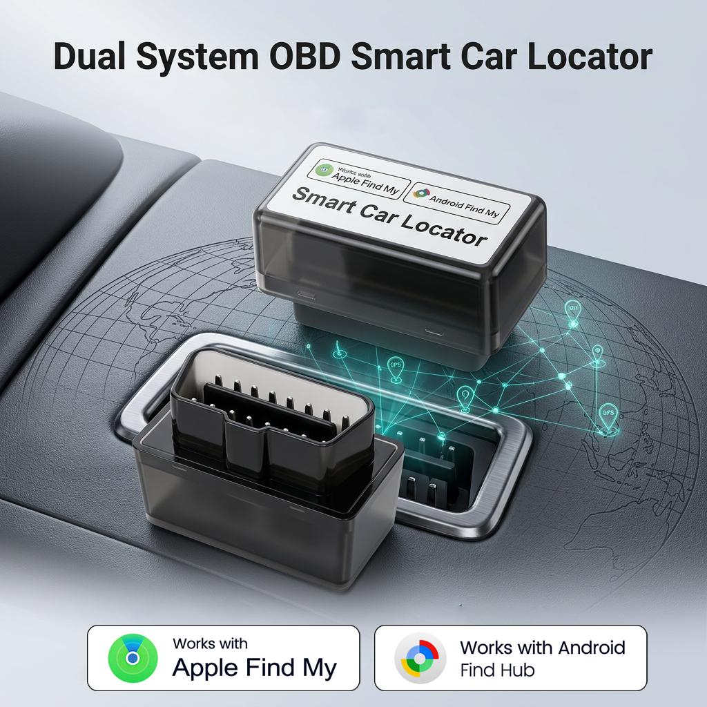 OBD Умная метка-локатор для автомобиля, противоугонная, OBD II, поиск автомобиля, GPS-трекер для мониторинга транспортного средства, работает с Apple Find My, Google Find Hub