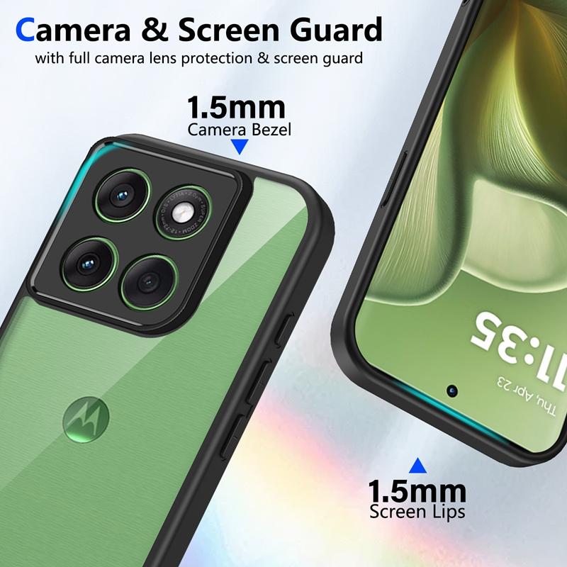 Прозрачный силиконовый чехол для Motorola Moto G86 G56 G96 G85 G75 G55 G35 G15 Power G05 Задняя панель из ПК Бампер из ТПУ Противоударный чехол для телефона