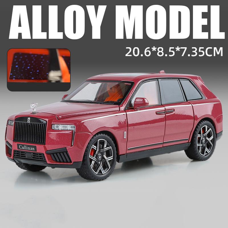 1:24 Rolls-Royce Cullinan Spectre Car Model Toy Starry Sky Top Shock Absorption Alloy Diecast Vehicle Models Gift Ornaments