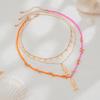 Ingemark 3Pcs/Set Bohemian Colorful Seed Bead Chain Necklace for Women Vintage Metal Fish Pendant Choker Y2K Jewelry Accessories