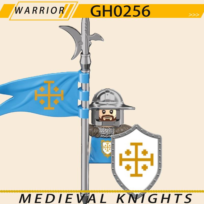 Medieval Military Jerusalem Tripoli Knight Building Blocks Castle Lionheart Hospital Teutonic Soldier Figures Warrior Bricks Toy