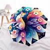 1pc Fantasy Fox Mandala Umbrella with Plastic Handle,Suitable for All Seasons Home Travel Outdoor UmbrellaDD011