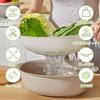 VECELO Colander and Bowl Set, 36.4cm Wide x 24.2cm Deep x 11cm High, Two-Layer, Shallow Vegetable Drainer, Strainer, Tabletop Drainer, Vegetable Strai