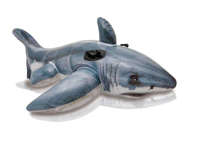 INTEX Inflatable Great White Shark Ride-On - 173x107 Cm - For Children 3 Years and Older