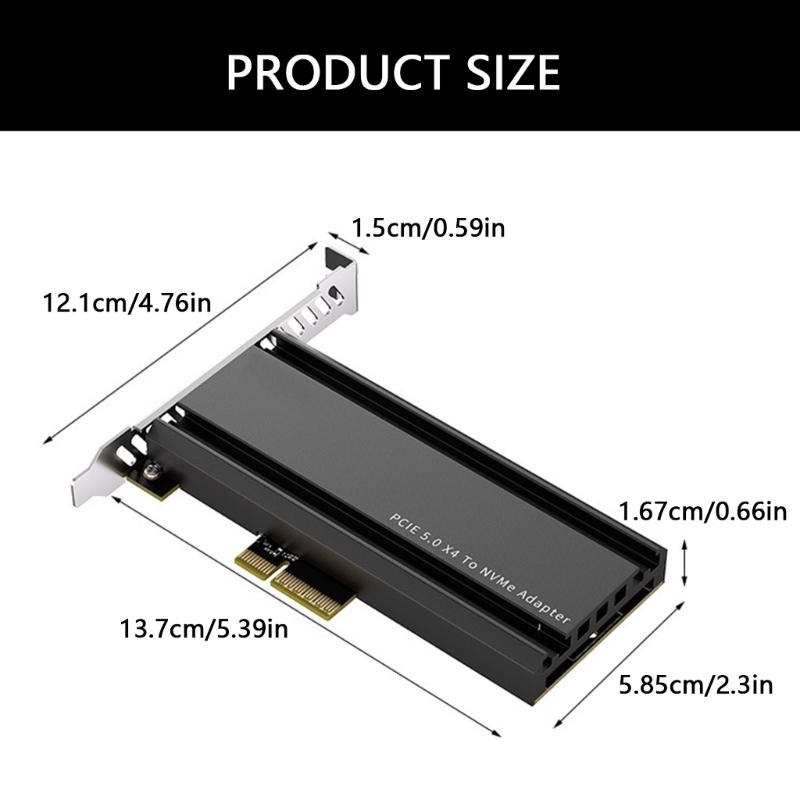 High Performances PCIe5.0 To NVME2.0 Adapter Card for Video Editing and 3D Modelings Applications Plugs and Play