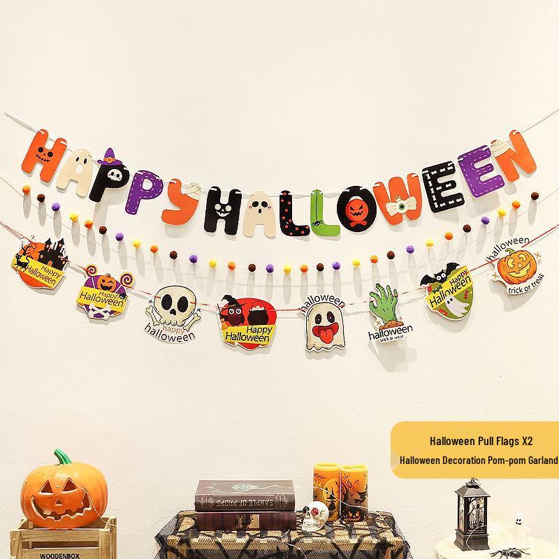 Halloween Hanging Decor: Flags, Flowers, and Ornaments for a Spooky Atmosphere